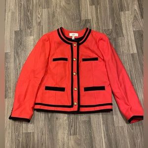 Like new Jcrew wool lady jacket size 6 coral and navy